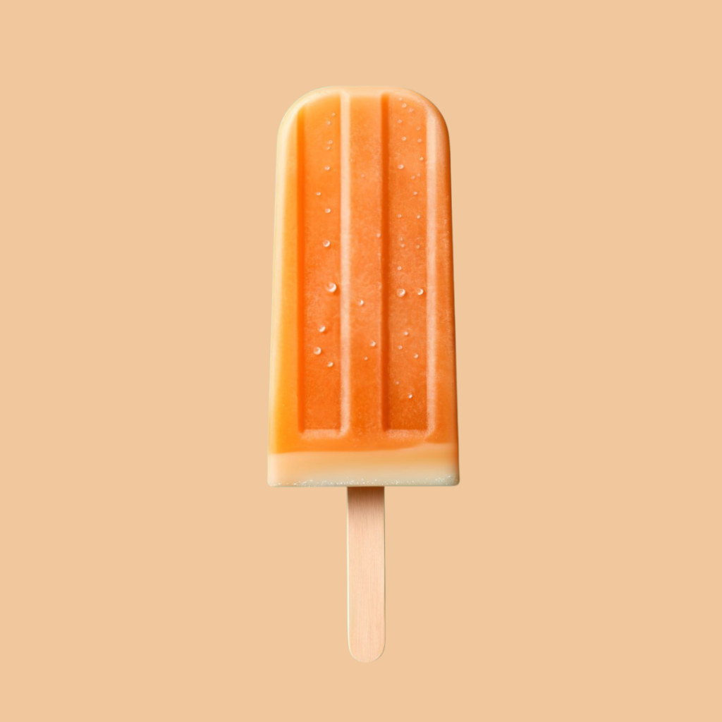 Orange flavoured popsicle